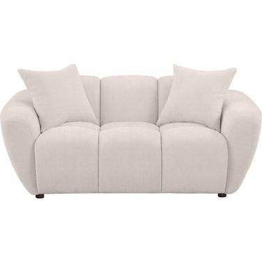 Destino Chenille Upholstered Splayed Arm Loveseat In Greige
