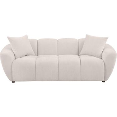 Destino Chenille Upholstered Splayed Arm Sofa In Greige