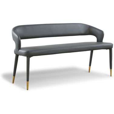 Destiny Vegan Leather Bench In Grey