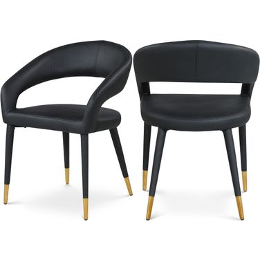 Destiny Vegan Leather Dining Chair In Black