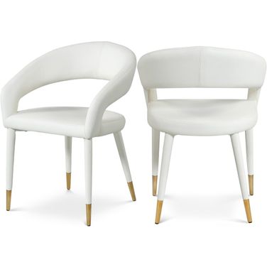 Destiny Vegan Leather Dining Chair In White