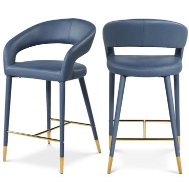Destiny Vegan Leather Stool In Navy