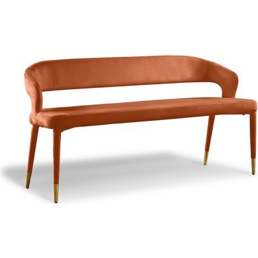 Destiny Velvet Bench In Cognac