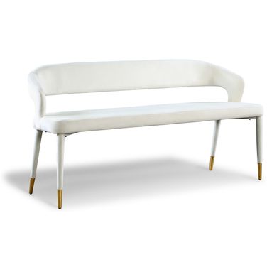 Destiny Velvet Bench In Cream