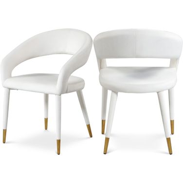 Destiny Velvet Dining Chair In Cream