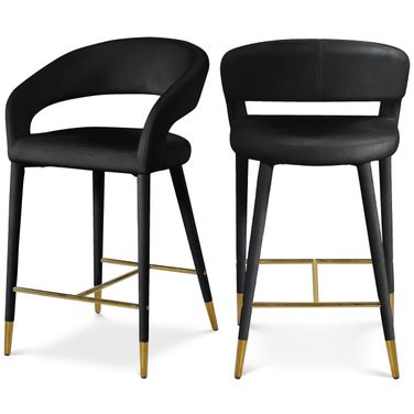 Destiny Velvet Stool In Black