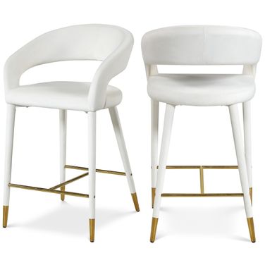 Destiny Velvet Stool In Cream