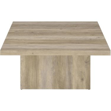 Devar Square Engineered Wood Coffee Table In Distressed Pine