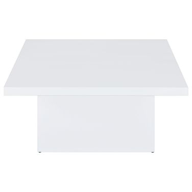 Devar Square Engineered Wood Coffee Table In White High Gloss