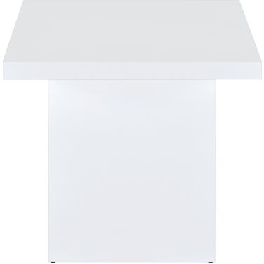 Devar Square Engineered Wood Side End Table In White High Gloss