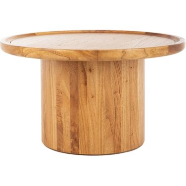 Devin Natural Brown Round Pedestal Coffee Table