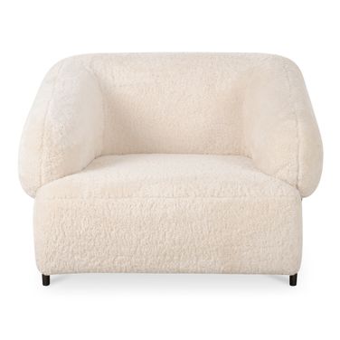 Devlin Lounge Chair In Cream Faux Fur