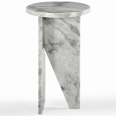 Devlin Marble Drink Table In White