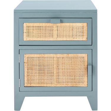 Devon 1 Drawer 1 Door Nightstand in Blue Grey