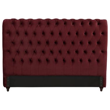 Devon 57 Inch Upholstered California King Headboard In Wine Red