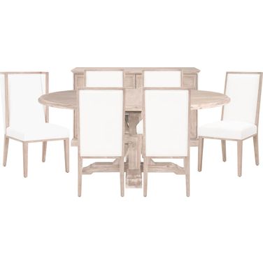 Devon Traditions Natural Gray 54" Extendable Round Dining Room Set