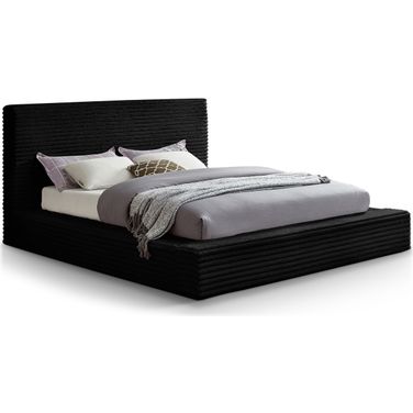 Dexter Corduroy Fabric Full Bed In Black