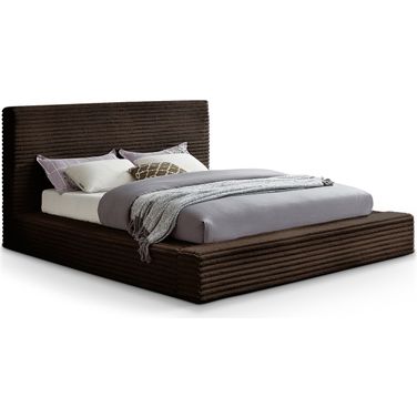 Dexter Corduroy Fabric King Bed In Brown