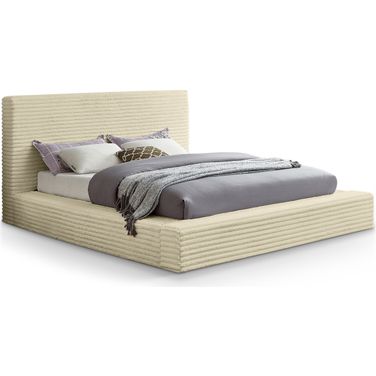 Dexter Corduroy Fabric King Bed In Cream