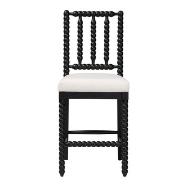 Deya Bobbin Counter Stool In Black and White