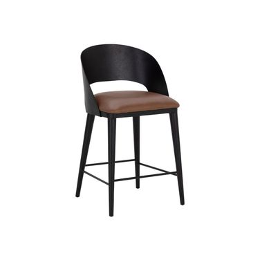 Dezirae Counter Stool In Cognac and Black