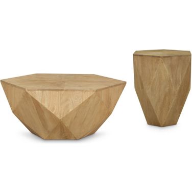 Diamante Occasional Table Set In Oak