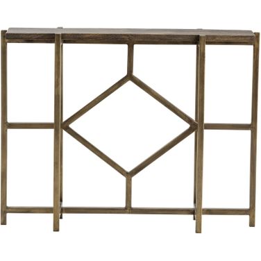 Diamond Console Table In Gold and Brown