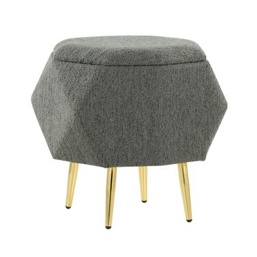 Diamond Ottoman In Gold and Green