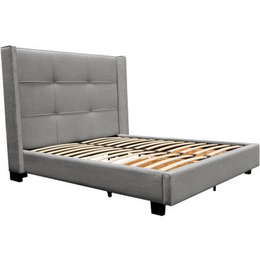 Diamond Sofa Beverly Grey Fabric Queen Bed with Footboard Storage