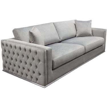 Diamond Sofa Envy Platinum Grey Velvet Sofa