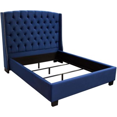 Diamond Sofa Majestic Navy Blue Fabric King Bed