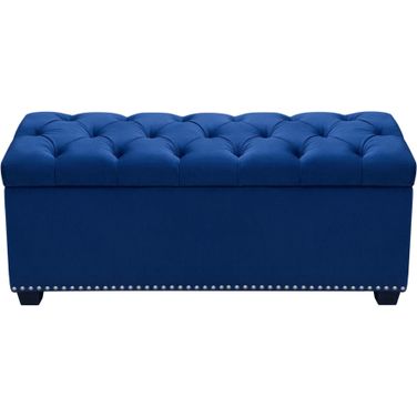 Diamond Sofa Majestic Navy Blue Fabric Lift Top Storage Benche