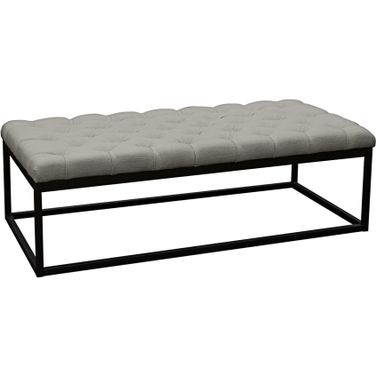 Diamond Sofa Mateo Grey Fabric Large Tufted Bench