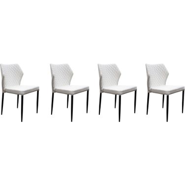 Diamond Sofa Milo White Dining Chairs Set of 4