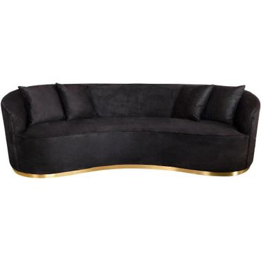 Diamond Sofa Raven Black Suede Velvet Sofa