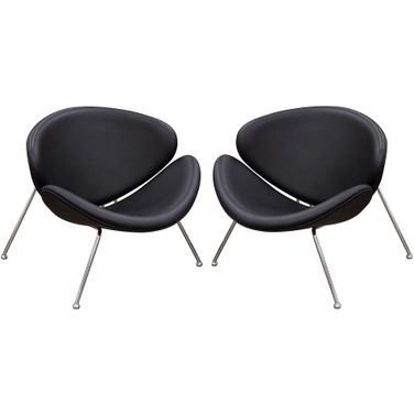 Diamond Sofa Roxy Black Leatherette Accent Chairs Set of 2
