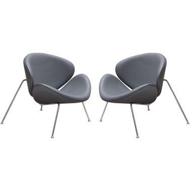 Diamond Sofa Roxy Grey Leatherette Accent Chairs Set of 2