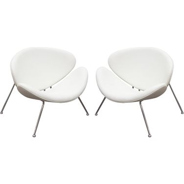 Diamond Sofa Roxy White Leatherette Accent Chairs Set of 2