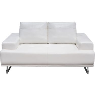 Diamond Sofa Russo White Air Leather Loveseat