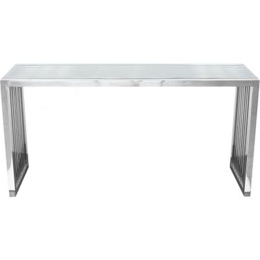 Diamond Sofa Soho Glass Top Stainless Steel Base Console Table