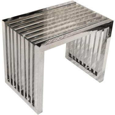 Diamond Sofa Soho Glass Top Stainless Steel Base End Table