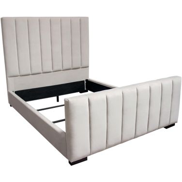 Diamond Sofa Venus Light Grey Velvet Channel King Bed
