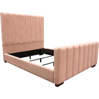 Diamond Sofa Venus Pink Velvet Channel King Bed