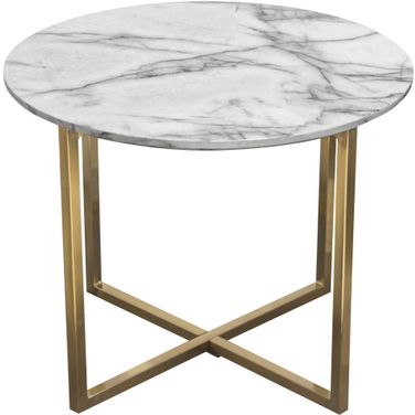 Diamond Sofa Vida White Grey Round End Table
