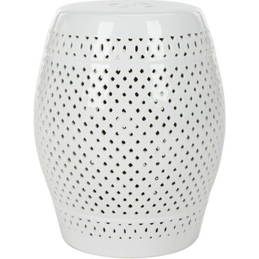 Diamond White Garden Stool