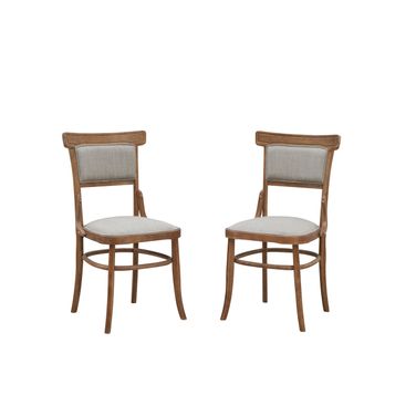 Diana Dining Chair - Set of 2 In Vintage Honey and Linen Upholstery