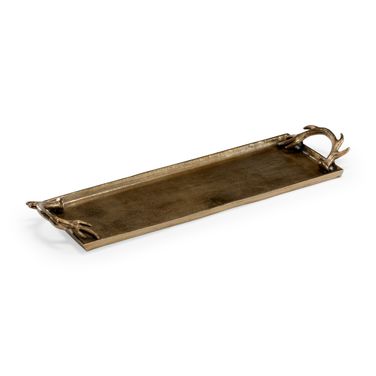 Diana Rectangular Tray Brass In Gold