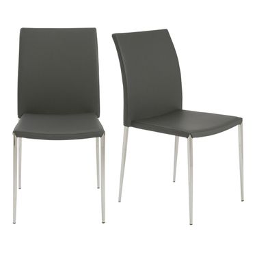 Diana Stacking Side Chair Set of 2 In Gray