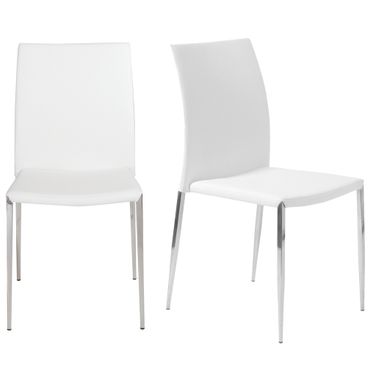 Diana Stacking Side Chair Set of 2 In White