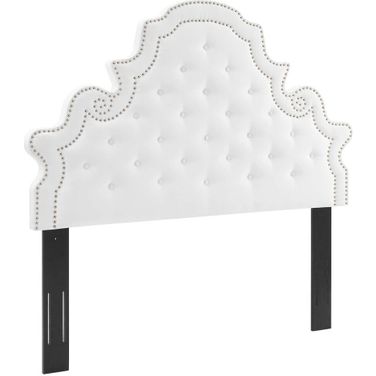 Diana Tufted Performance Velvet Full/Queen Headboard In White